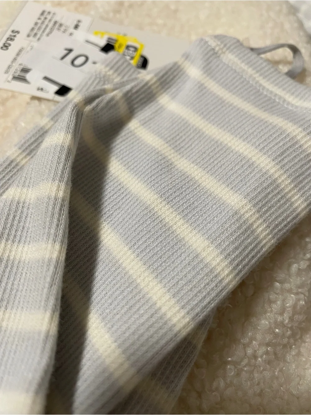 2 Cloud Island Sherpa Baby Overalls w/gray/blue striped shirt size 6-9 months